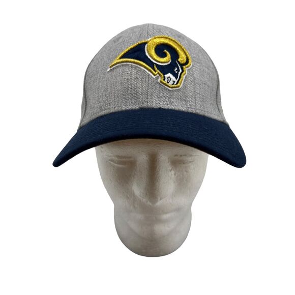 New Era LA Rams Cap Mens M/L Fitted Navy Grey 39Thirty NFL Football Hat - Picture 1 of 12